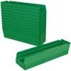 Akro-Mils 30128 Plastic Shelf Bins, Heavy Duty Storage Bins for Garage, Closet, and Drawer Organization, 18-Inch x 4-Inch x 4-Inch, Blue, 12-Pack(Green)