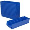 Akro-Mils 30138 Plastic Shelf Bins, Heavy Duty Storage Bins for Garage, Closet, and Drawer Organization, 18″ x 6-1/2″ x 4″, Green, 12-Pack(Blue)