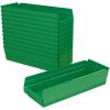 Akro-Mils 30138 Plastic Shelf Bins, Heavy Duty Storage Bins for Garage, Closet, and Drawer Organization, 18″ x 6-1/2″ x 4″, Green, 12-Pack(Green)