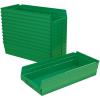 Akro-Mils 30158 Plastic Shelf Bins, Heavy Duty Storage Bins for Garage, Closet, and Drawer Organization, 18-Inch x 8-Inch x 4-Inch, Blue, 12-Pack(Green)
