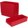 Akro-Mils 30158 Plastic Shelf Bins, Heavy Duty Storage Bins for Garage, Closet, and Drawer Organization, 18-Inch x 8-Inch x 4-Inch, Blue, 12-Pack(Red)