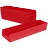 Akro-Mils 30164 Plastic Shelf Bins, Heavy Duty Storage Bins for Garage, Closet, and Drawer Organization, 24-Inch x 6-1/2-Inch x 4-Inch, Yellow, 6-Pack(Red)