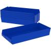 Akro-Mils 30174 Plastic Shelf Bins, Heavy Duty Storage Bins for Garage, Closet, and Drawer Organization, 24-Inch x 11-Inch x 4-Inch, Blue, 6-Pack(Blue)