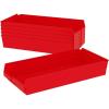 Akro-Mils 30174 Plastic Shelf Bins, Heavy Duty Storage Bins for Garage, Closet, and Drawer Organization, 24-Inch x 11-Inch x 4-Inch, Blue, 6-Pack(Red)