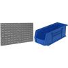 Akro-Mils 36″x19″ Steel Wall Mount Louvered Panel with 12-Pack of 11″x4″x4″ AkroBins Stackable Plastic Storage Bins (Blue), Organization Bundle for Garage, Workshop, Classroom
