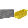 Akro-Mils 36″x19″ Steel Wall Mount Louvered Panel with 12-Pack of 11″x4″x4″ AkroBins Stackable Plastic Storage Bins (Yellow), Organization Bundle for Garage, Workshop, Classroom