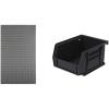 Akro-Mils 36″x61″ Steel Wall Mount Louvered Panel with 24-Pack of 5 x4 x3 AkroBins Stackable Plastic Storage Bins (Black), Organization Bundle for Garage, Workshop, Classroom