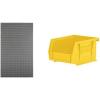 Akro-Mils 36″x61″ Steel Wall Mount Louvered Panel with 24-Pack of 5 x4 x3 AkroBins Stackable Plastic Storage Bins (Yellow), Organization Bundle for Garage, Workshop, Classroom