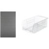 Akro-Mils 36″x61″ Steel Wall Mount Louvered Panel with 24-Pack of 7 x4 x3 AkroBins Stackable Plastic Storage Bins (Clear), Organization Bundle for Garage, Workshop, Classroom