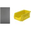 Akro-Mils 36″x61″ Steel Wall Mount Louvered Panel with 24-Pack of 7 x4 x3 AkroBins Stackable Plastic Storage Bins (Yellow), Organization Bundle for Garage, Workshop, Classroom