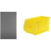 Akro-Mils 36″x61″ Steel Wall Mount Louvered Panel with 6-Pack of 18″x8.25″x9″ AkroBins Stackable Plastic Storage Bins (Yellow), Organization Bundle for Garage, Workshop, Classroom