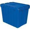 Akro-Mils 39170 Industrial Plastic Storage Tote with Hinged Attached Lid, (21-Inch L by 15-Inch W by 17-Inch H), Blue, (3-Pack)(Blue)