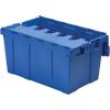 Buckhorn AR2717120204000 Industrial Plastic Stackable Storage KeepBox Tote Container with Hinged Attached Lid, 27-Inch L x 17-Inch W x 12-Inch H, Green(Blue)