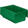 Buckhorn AR2717120204000 Industrial Plastic Stackable Storage KeepBox Tote Container with Hinged Attached Lid, 27-Inch L x 17-Inch W x 12-Inch H, Green(Green)
