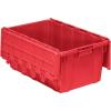 Buckhorn AR2717120204000 Industrial Plastic Stackable Storage KeepBox Tote Container with Hinged Attached Lid, 27-Inch L x 17-Inch W x 12-Inch H, Green(Red)