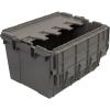 Buckhorn Industrial Lidded Plastic Storage Container, Nesting and Stackable Plastic Storage Box with Lid Attached, Organization Tote for Garage and Warehouse, 12 Gallon Capacity, 21″x15″x12″, Gray(Grey)
