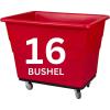 ReadySpace Commercial 16 Bushel Utility Cart with Steel Base, Poly Box Basket Truck, Laundry Cart, and Rolling Trash Bin, 47-Inch x 34.75-Inch x 35.5-Inch, 1000 Pound Weight Capacity, Gray(Red)