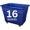 ReadySpace Commercial 16 Bushel Utility Cart with Steel Base, Poly Box Basket Truck, Laundry Cart, and Rolling Trash Bin, 47-Inch x 34.75-Inch x 35.5-Inch, 1000 Pound Weight Capacity, Gray(Blue)