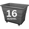 ReadySpace Commercial 16 Bushel Utility Cart with Steel Base, Poly Box Basket Truck, Laundry Cart, and Rolling Trash Bin, 47-Inch x 34.75-Inch x 35.5-Inch, 1000 Pound Weight Capacity, Gray(Gray)
