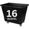 ReadySpace Commercial 16 Bushel Utility Cart with Steel Base, Poly Box Basket Truck, Laundry Cart, and Rolling Trash Bin, 47-Inch x 34.75-Inch x 35.5-Inch, 1000 Pound Weight Capacity, Gray(Black)