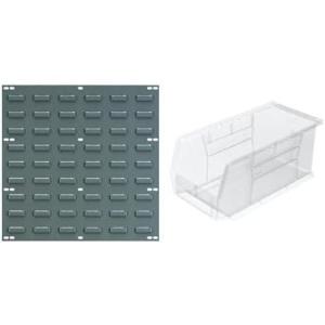 Akro-Mils 18″x19″ Steel Wall Mount Louvered Panel with 12-Pack of 11 x5 x5 AkroBins Stackable Plastic Storage Bins (Clear), Organization Bundle for Garage, Workshop, Classroom
