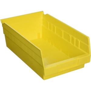Akro-Mils 30130 Plastic Shelf Bins, Heavy Duty Storage Bins for Garage, Closet, and Drawer Organization, 12″ x 6-1/2″ x 4″, Blue, 12-Pack(Yellow)