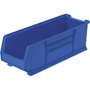 Akro-Mils 30292 Super-Size AkroBins Plastic Storage Bins, Space-Saving Stackable Bins for Garage, Classroom, Warehouse Organization, 30″ L x 11″ W x 10″ H, Clear, 4-Pack(Blue  (4-Pack))