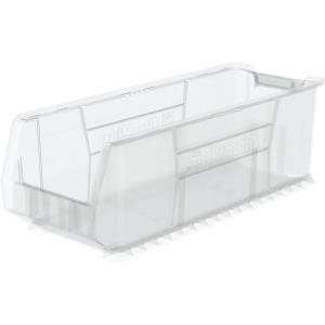 Akro-Mils 30292 Super-Size AkroBins Plastic Storage Bins, Space-Saving Stackable Bins for Garage, Classroom, Warehouse Organization, 30″ L x 11″ W x 10″ H, Clear, 4-Pack(Clear  (4-Pack))