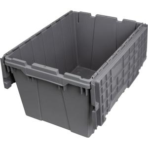 Akro-Mils 39120 Industrial Lidded Plastic Storage Container, Nesting and Stackable Plastic Storage Box with Lid Attached, Organization Tote for Garage and Warehouse, 21.5″x15.25″x12.5″, Green (6-Pack)(Gray)