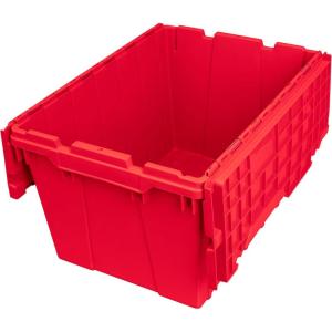Akro-Mils 39120 Industrial Lidded Plastic Storage Container, Nesting and Stackable Plastic Storage Box with Lid Attached, Organization Tote for Garage and Warehouse, 21.5″x15.25″x12.5″, Green (6-Pack)(Red)