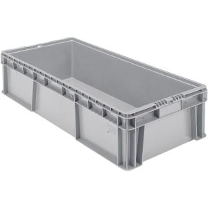 Buckhorn SW4815080201000 Plastic Straight Wall Storage Container Tote, (48-Inch x 15-Inch x 7-1/2-Inch), Light Gray(32″ x 15″ x 7.5″)