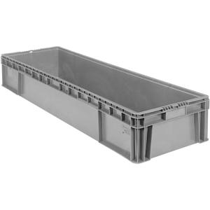 Buckhorn SW4815080201000 Plastic Straight Wall Storage Container Tote, (48-Inch x 15-Inch x 7-1/2-Inch), Light Gray(48″ x 15″ x 7.5″)